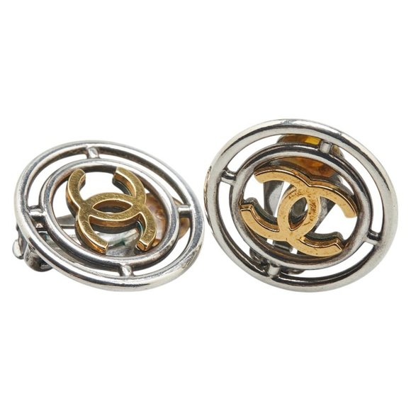 CHANEL Gold Logo Earrings - Picture 1 of 5
